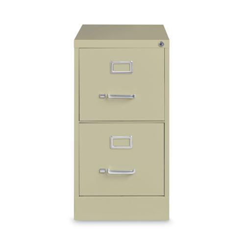 Two-Drawer Economy Vertical File, Letter-Size File Drawers, 15" x 26.5" x 28.37", Putty. Picture 1