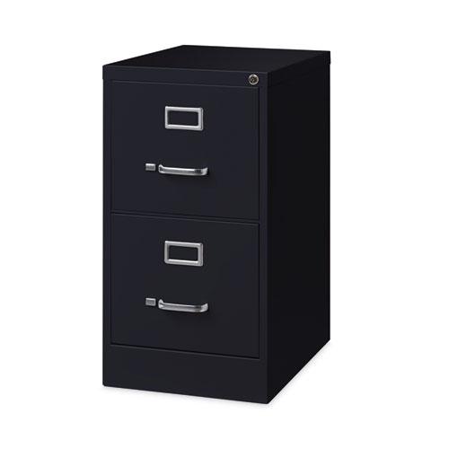 Two-Drawer Economy Vertical File, Letter-Size File Drawers, Black, 15" x 22" x 28.37". Picture 5