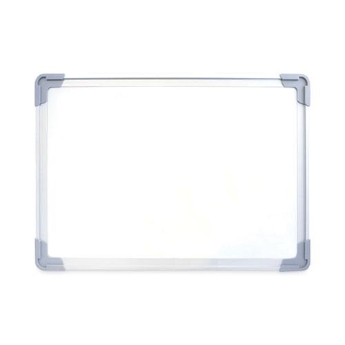 Dual-Sided Desktop Dry Erase Board, 18 x 12, White Surface, Silver Aluminum Frame. Picture 1
