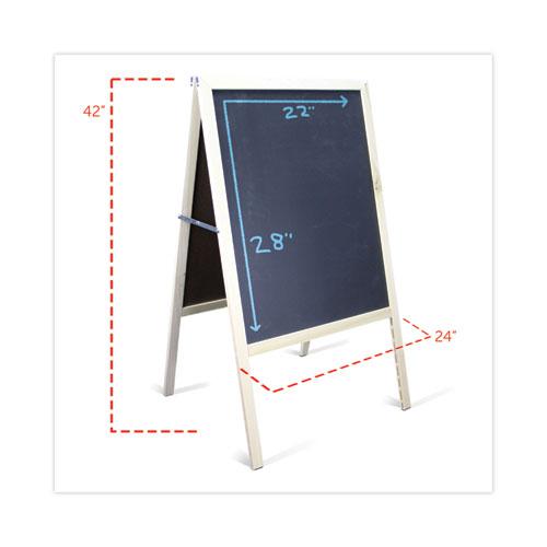 Black Chalkboard Marquee, 24 x 42, Black Surface, Natural Wood Frame. Picture 2