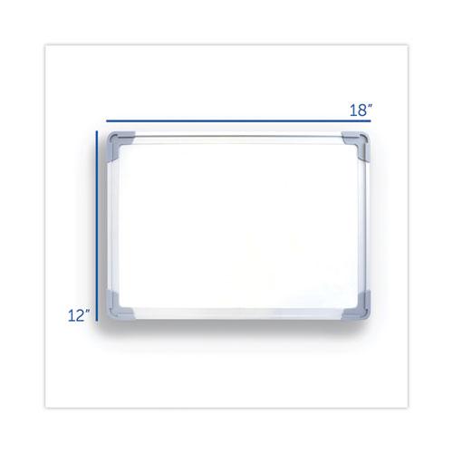 Dual-Sided Desktop Dry Erase Board, 18 x 12, White Surface, Silver Aluminum Frame. Picture 5