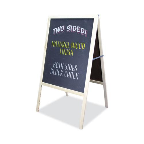 Black Chalkboard Marquee, 24 x 42, Black Surface, Natural Wood Frame. Picture 3