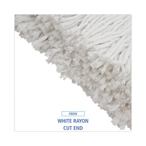 Premium Cut-End Wet Mop Heads, Rayon, 20oz, White, 12/Carton. Picture 4