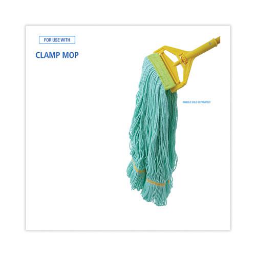 EcoMop Looped-End Mop Head, Recycled Fibers, Medium Size, Green, 12/Carton. Picture 3