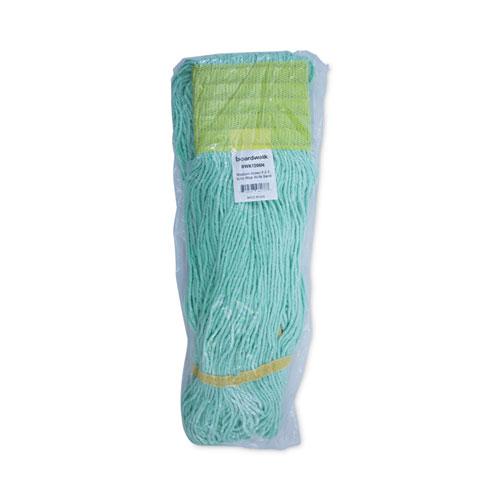 EcoMop Looped-End Mop Head, Recycled Fibers, Medium Size, Green, 12/Carton. Picture 7