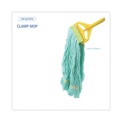 EcoMop Looped-End Mop Head, Recycled Fibers, Medium Size, Green. Picture 3