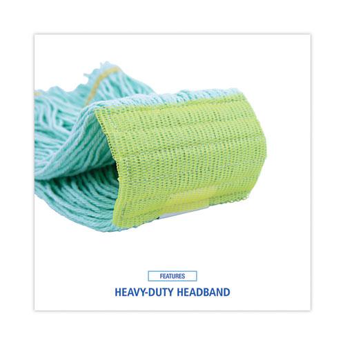 EcoMop Looped-End Mop Head, Recycled Fibers, Medium Size, Green. Picture 6