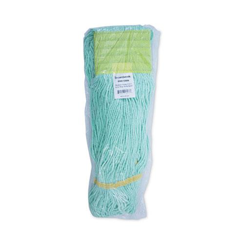 EcoMop Looped-End Mop Head, Recycled Fibers, Medium Size, Green. Picture 7