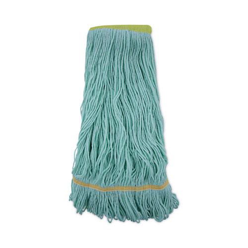 EcoMop Looped-End Mop Head, Recycled Fibers, Extra Large Size, Green. Picture 1