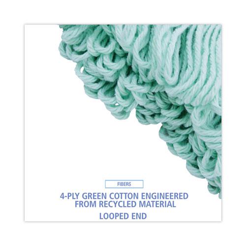 EcoMop Looped-End Mop Head, Recycled Fibers, Extra Large Size, Green. Picture 4