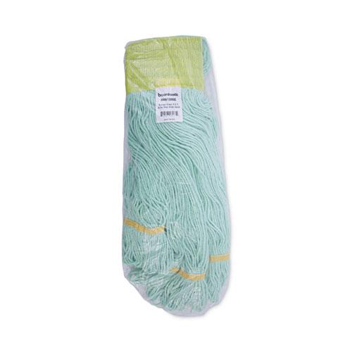 EcoMop Looped-End Mop Head, Recycled Fibers, Extra Large Size, Green. Picture 7