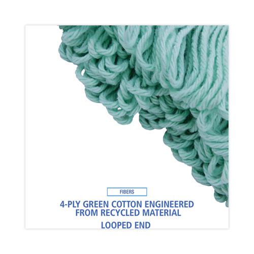 EcoMop Looped-End Mop Head, Recycled Fibers, Extra Large Size, Green, 12/CT. Picture 4