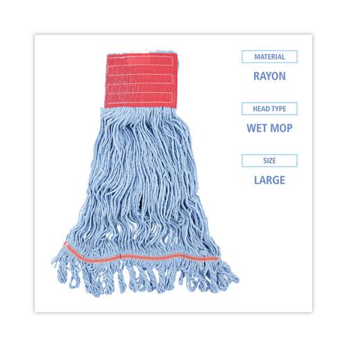 Pro Loop Web/Tailband Mop Head, Blue, Large, 12/Carton. Picture 2