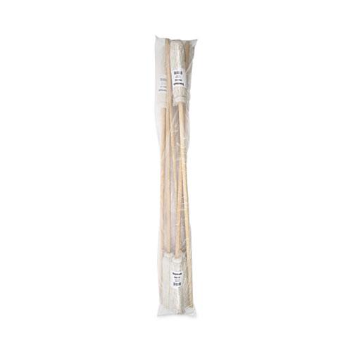 Handle/Deck Mops, #12 White Cotton Head, 48" Natural Wood Handle, 6/Pack. Picture 5
