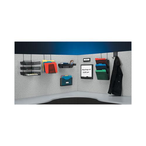 Mesh Partition Additions Six-Step File Organizer, 7.5 x 10.63 x 17, Over-the-Panel/Wall Mount, Black. Picture 5