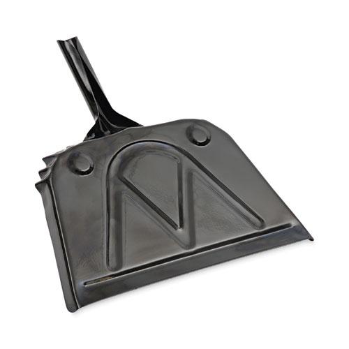 Metal Dust Pan, 12 x 14, 2" Handle, 20-Gauge Steel, Black, 12/Carton. Picture 6