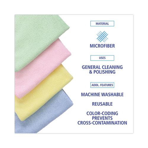 Lightweight Microfiber Cleaning Cloths, 16 x 16, Pink, 24/Pack. Picture 5