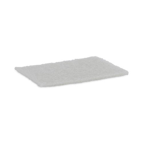 Light Duty Scour Pad, White, 6 x 9, White, 20/Carton. Picture 1