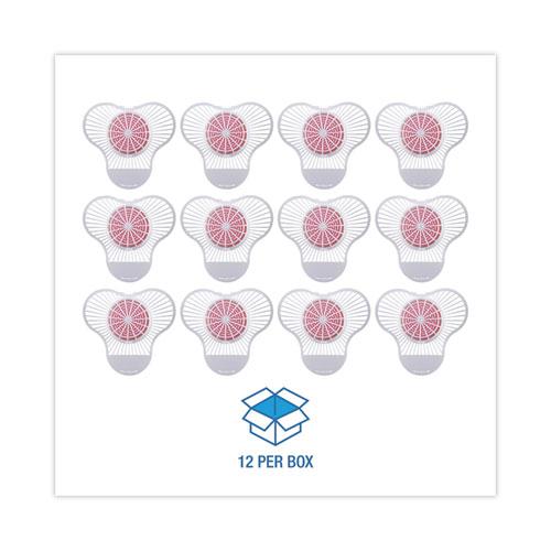 Urinal Screen with Para Deodorizer Block, Cherry Scent, 3 oz, Red/White, 12/Box. Picture 6