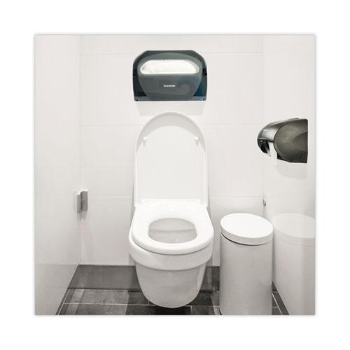 Toilet Seat Cover Dispenser, 17.25 x 3.13 x 11.75, Smoke Black. Picture 4