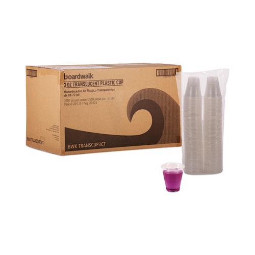 Translucent Plastic Cold Cups, 3 oz, Polypropylene, 125 Cups/Sleeve, 20 Sleeves/Carton. Picture 5