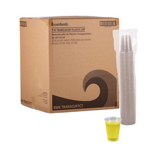Translucent Plastic Cold Cups, 7 oz, Polypropylene, 100 Cups/Sleeve, 25 Sleeves/Carton. Picture 5