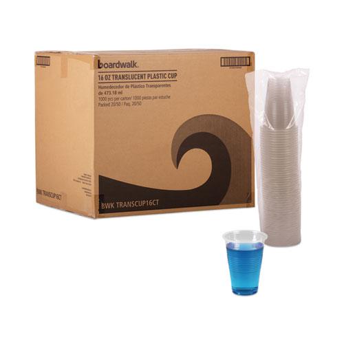 Translucent Plastic Cold Cups, 16 oz, Polypropylene, 50 Cups/Sleeve, 20 Sleeves/Carton. Picture 5