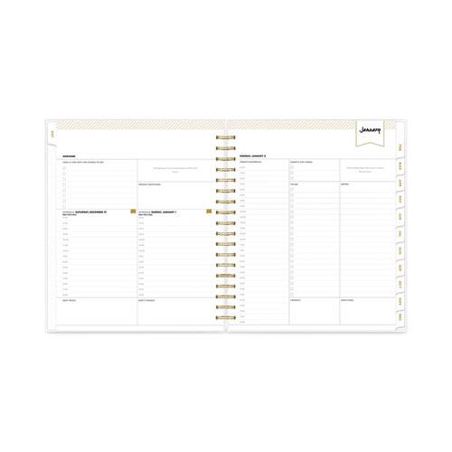 Day Designer Daily/Monthly Frosted Planner, Rugby Stripe Artwork, 10 x 8, Black/White Cover, 12-Month (July-June): 2024-2025. Picture 8