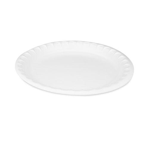 Placesetter Satin Non-Laminated Foam Dinnerware, Plate, 10.25" dia, White, 540/Carton. The main picture.