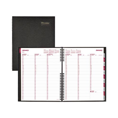 CoilPro Weekly Appointment Book in Columnar Format, 11 x 8.5, Black Cover, 12-Month (Jan to Dec): 2018. Picture 1