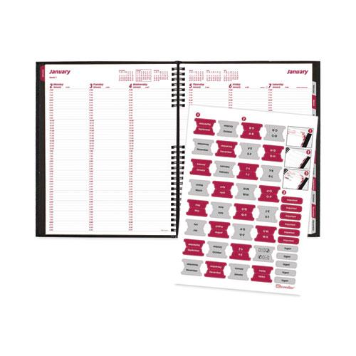 CoilPro Weekly Appointment Book in Columnar Format, 11 x 8.5, Black Cover, 12-Month (Jan to Dec): 2018. Picture 3