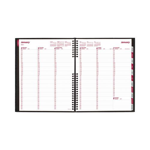 CoilPro Weekly Appointment Book in Columnar Format, 11 x 8.5, Black Cover, 12-Month (Jan to Dec): 2018. Picture 4