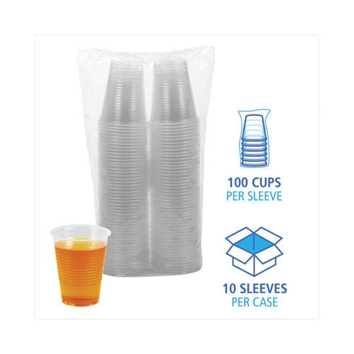 Translucent Plastic Cold Cups, 10 oz, Polypropylene, 100 Cups/Sleeve, 10 Sleeves/Carton. Picture 4