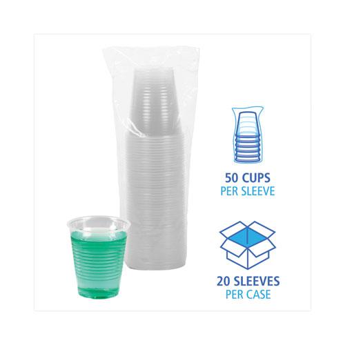 Translucent Plastic Cold Cups, 12 oz, Polypropylene, 50 Cups/Sleeve, 20 Sleeves/Carton. Picture 4