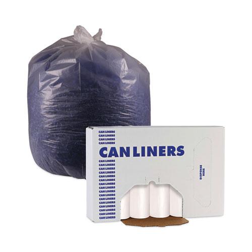 High-Density Can Liners, 33 gal, 14 mic, 33" x 38", Natural, 25 Bags/Roll, 10 Rolls/Carton. Picture 6