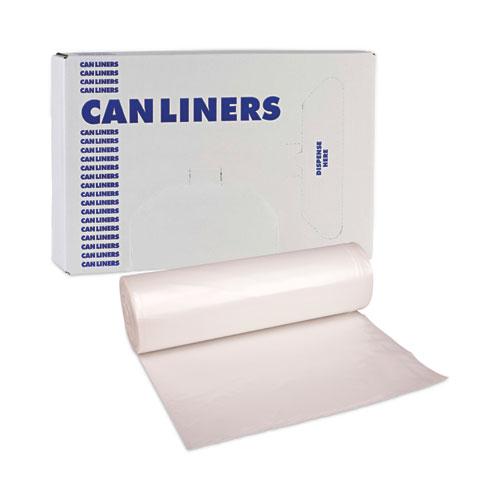 High-Density Can Liners, 33 gal, 14 mic, 33" x 38", Natural, 25 Bags/Roll, 10 Rolls/Carton. Picture 7