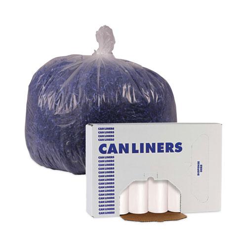High-Density Can Liners, 60 gal, 11 mic, 38" x 58", Natural, 25 Bags/Roll, 8 Rolls/Carton. Picture 6