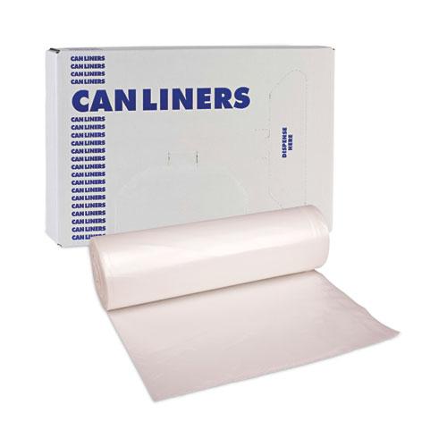 High-Density Can Liners, 60 gal, 11 mic, 38" x 58", Natural, 25 Bags/Roll, 8 Rolls/Carton. Picture 7
