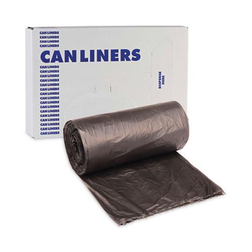 High-Density Can Liners, 60 gal, 14 mic, 38" x 58", Black, 25 Bags/Roll, 8 Rolls/Carton. Picture 7