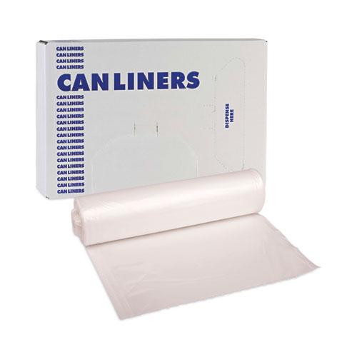 High-Density Can Liners, 45 gal, 13 mic, 40" x 46", Natural, 25 Bags/Roll, 10 Rolls/Carton. Picture 7