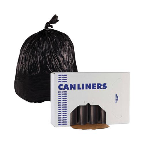 High-Density Can Liners, 45 gal, 19 mic, 40" x 46", Black, 25 Bags/Roll, 6 Rolls/Carton. Picture 6