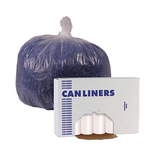High-Density Can Liners, 56 gal, 19 mic, 43" x 47", Natural, 25 Bags/Roll, 6 Rolls/Carton. Picture 6