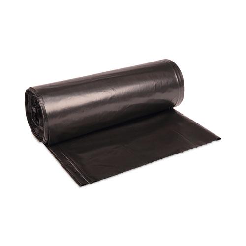 High-Density Can Liners, 56 gal, 19 mic, 43" x 47", Black, 25 Bags/Roll, 6 Rolls/Carton. Picture 1