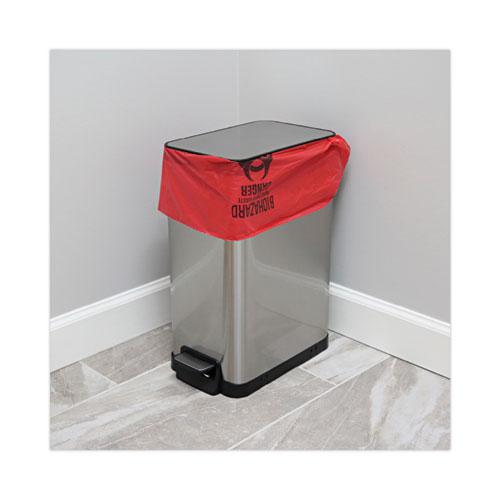 Linear Low Density Health Care Trash Can Liners, 16 gal, 1.3 mil, 24 x 32, Red, 250/Carton. Picture 5
