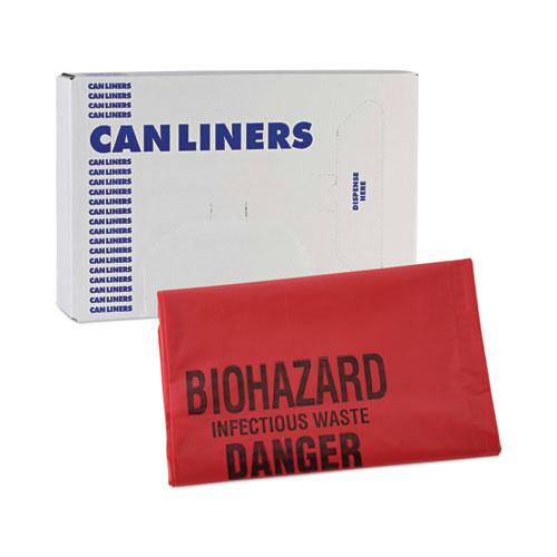 Linear Low Density Health Care Trash Can Liners, 16 gal, 1.3 mil, 24 x 32, Red, 250/Carton. Picture 7