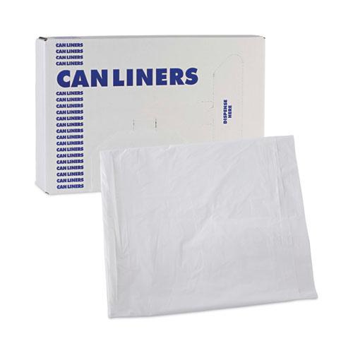 Linear Low Density Industrial Can Liners, 10 gal, 0.5 mil, 24 x 23, White, 500/Carton. Picture 7