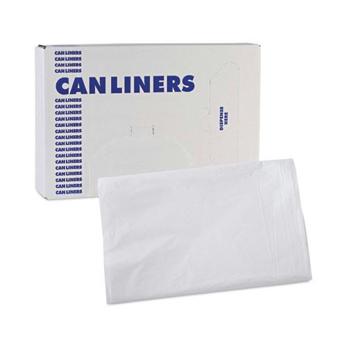 Linear Low Density Industrial Can Liners, 16 gal, 0.5 mil, 24 x 32, White, 500/Carton. Picture 7