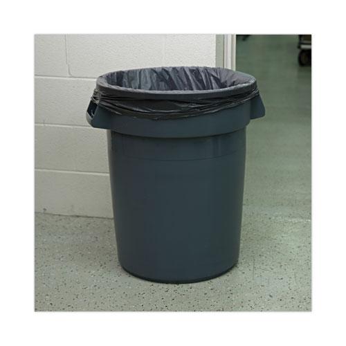 Round Waste Receptacle, 32 gal, Linear-Low-Density Polyethylene, Gray. Picture 4