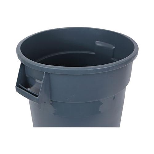 Round Waste Receptacle, 32 gal, Linear-Low-Density Polyethylene, Gray. Picture 5