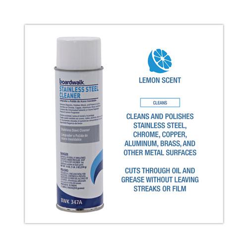 Stainless Steel Cleaner and Polish, Lemon, 18 oz Aerosol Spray, 12/Carton. Picture 6